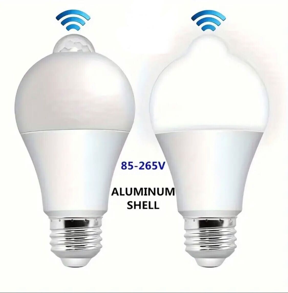 5 pieces High-Quality 9W Motion Sensor LED Bulb – EU Standard, E27 Base, Infrared Detection, 350-500 Lumens | Aluminium Shell | Ideal for Hallways, Porches, Garages, Patios, Cabinets & Indoor Use