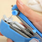 2 pieces Random Colour portable handheld sewing machine - compact and easy-to-use mini manual tool with adjustable tension knob, available in blue, red, white, pink - perfect for quick repairs and outdoor adventures.
