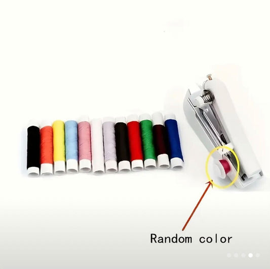 2 pieces Random Colour portable handheld sewing machine - compact and easy-to-use mini manual tool with adjustable tension knob, available in blue, red, white, pink - perfect for quick repairs and outdoor adventures.