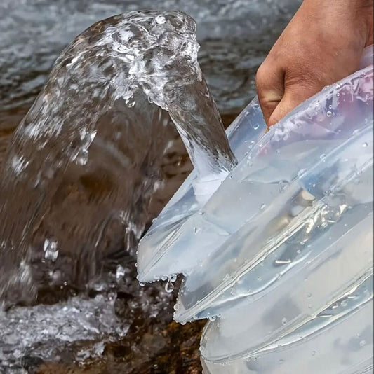 2 pieces 10 Ltr. High Quality Extra-large capacity portable folding water bucket, camping and hiking collapsible hydration bladder, outdoor foldable water container, multi-functional retractable drinking bottle.