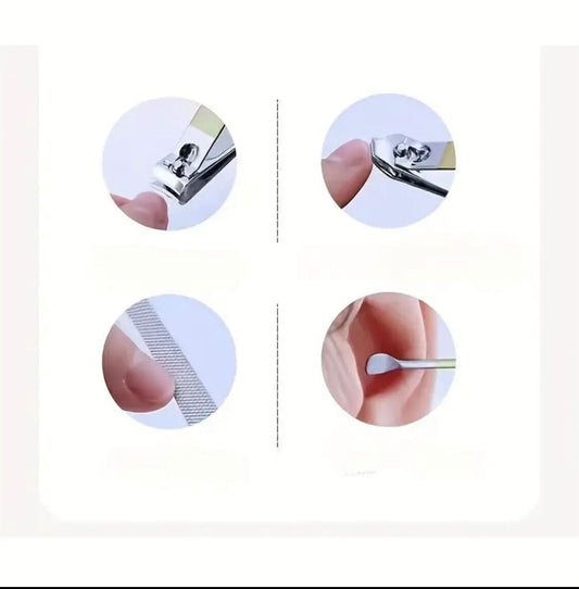 5pcs Complete Manicure and Pedicure Set - Stainless Steel Nail Clippers, File, and Trimmer - Odorless Personal Care Kit for Men and Women.