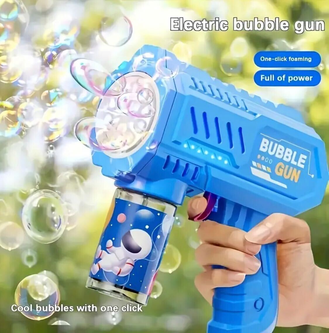 LED Bubble Gun - Perfect for Outdoor Parties, Weddings, Beach and Pool Fun - Ideal Gift for Birthday, Can use around Swimming Pools-Holiday Gatherings