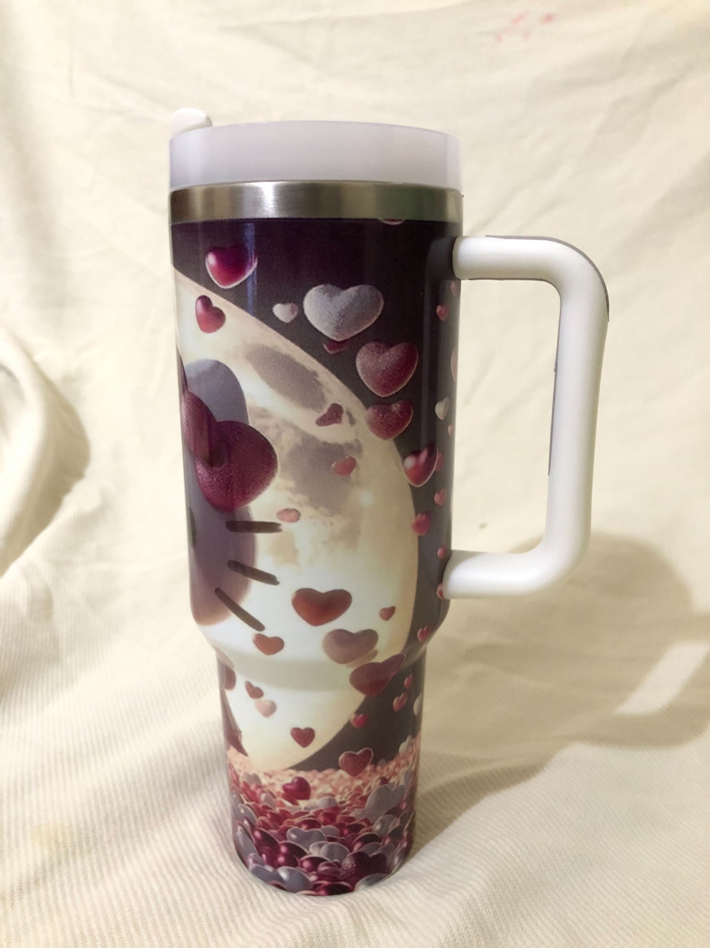 40oz Insulated Stainless Steel Mug – Double-Wall Vacuum Cup with Lid & Straw | Spill-Proof, Non-Slip Handle | Hot/Cold Travel Mug for Home, Office, Cafe, Hiking | Durable 304 Steel | Handwash Only
