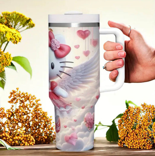 40oz Insulated Stainless Steel Mug – Double-Wall Vacuum Cup with Lid & Straw | Spill-Proof, Non-Slip Handle | Hot/Cold Travel Mug for Home, Office, Cafe, Hiking | Durable 304 Steel | Handwash Only