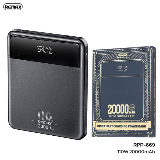 Remax Rpp-669 Dinba Series 110w +22.5w For Laptop And Moblie Fast Charging Power Bank 20000mah