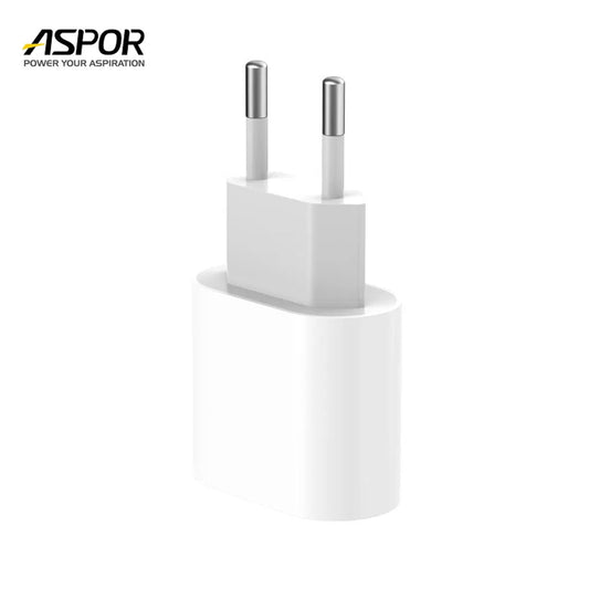 Aspor A801 New 20w Eu Pin Usb-c Fast Charging Qc 3.0 White