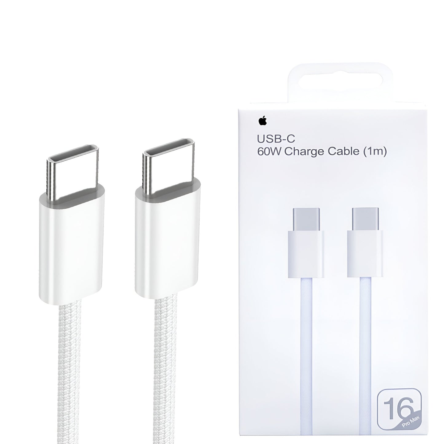 3pieces Iphone 16 Pro Max 60w Type C To C Pd Fast Charging Nylon Cable (1m) With Big Packing