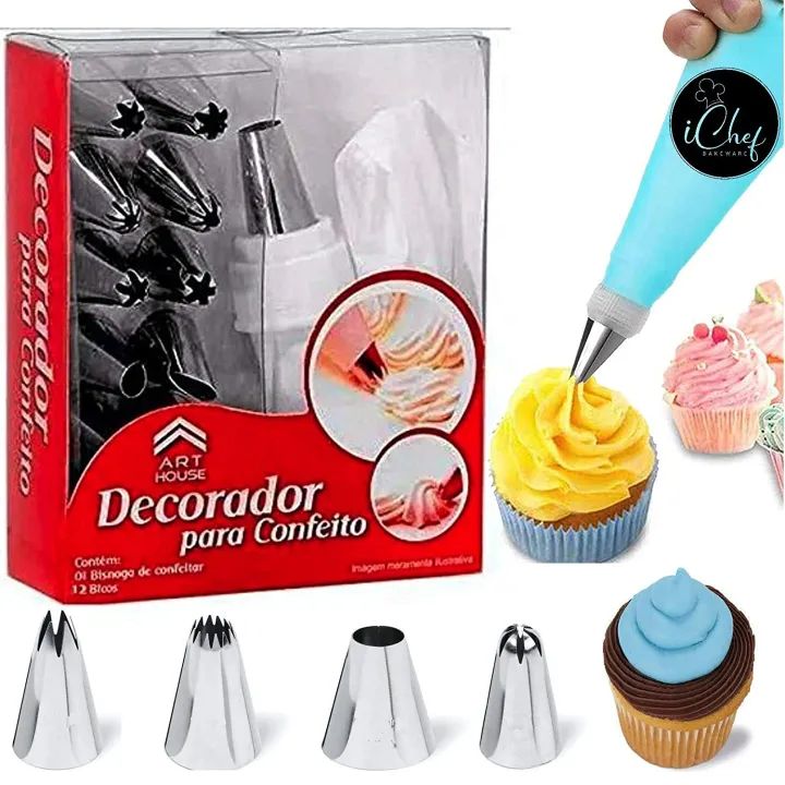 2 pieces Cakeware 15 Piece Cake Decorating Set Frosting Icing Piping Bag Tips With Steel Nozzles