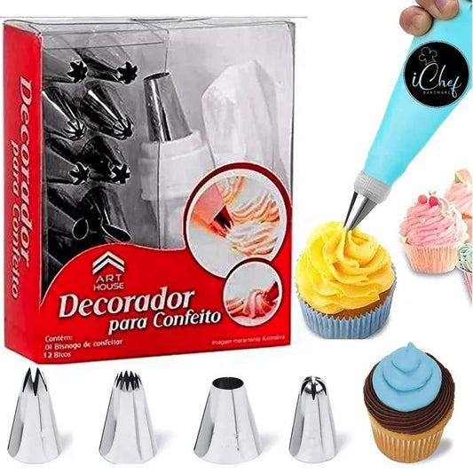 2 pieces Cakeware 15 Piece Cake Decorating Set Frosting Icing Piping Bag Tips With Steel Nozzles