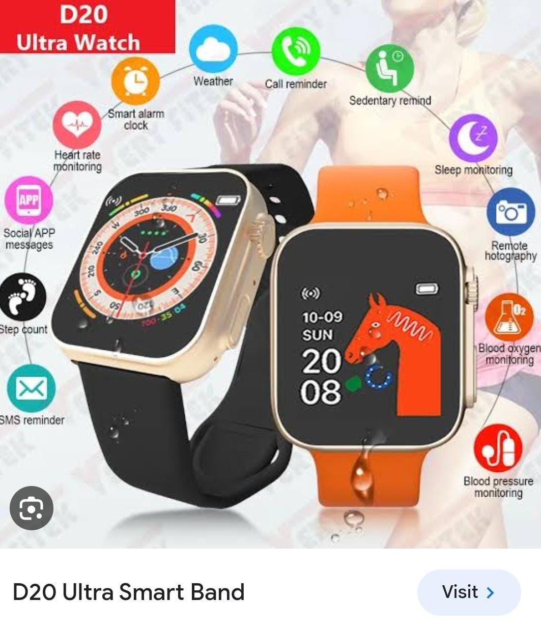 D20 Ultra Smart Notify Watch