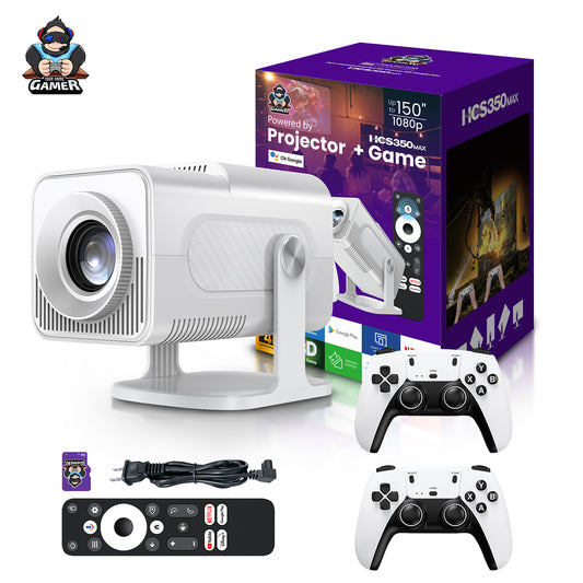 HCS350 MAX LATEST ALLWINNER H713 4K ANDROID 11 HIGH LUMEN 1GB+8GB WIRELESS SMART PROJECTOR WITH WIRELESS GAMEPAD