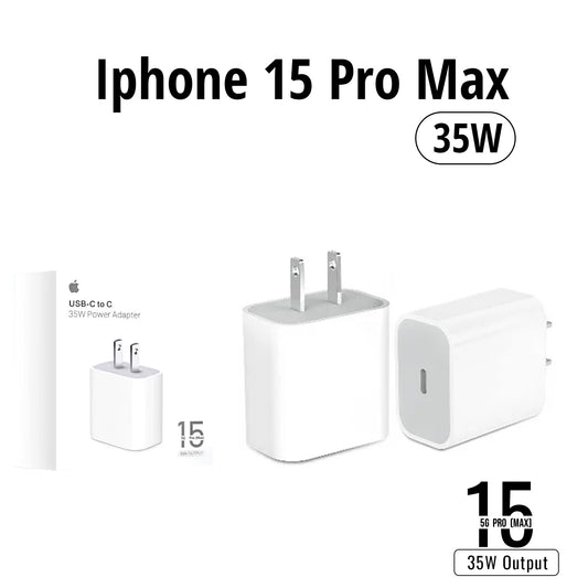 IPHONE 15 PRO MAX 2 PIN (US PIN) 35W USB-C POWER ADAPTER (WITHOUT PACKING)