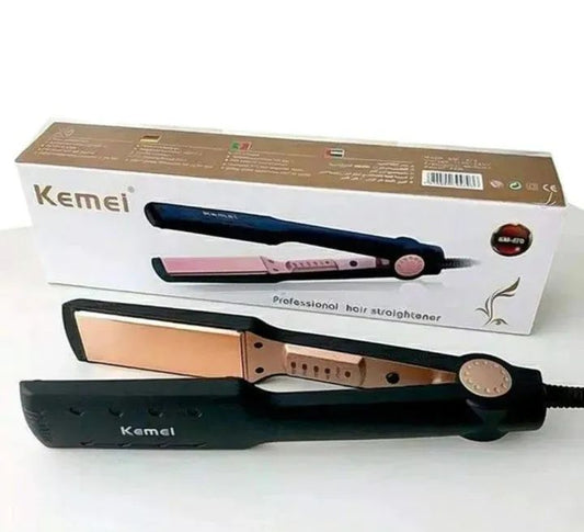 Kemei Km 470 Professional Hair Straightener km 470 Black Titanium Golden Plate with digital temperature control Straightner