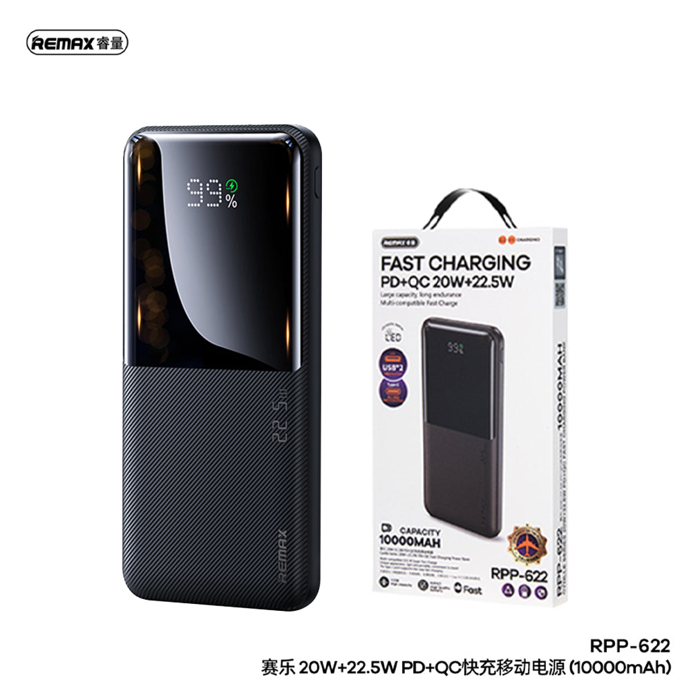 REMAX Kiyuan Series 20W+22.5W PD+QC Fast Charging Power Bank 10000mAh RPP-5 White, Black & Dark Blue
