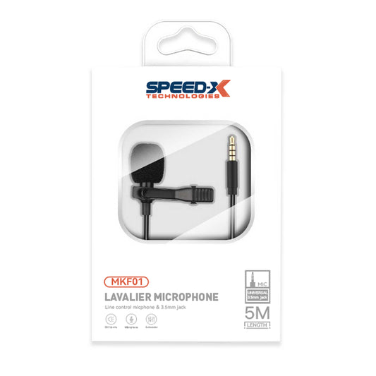 SPEED-X MKF01 5M LAVALIER MICROPHONE 3.5MM JACK GOOD QUALITY
