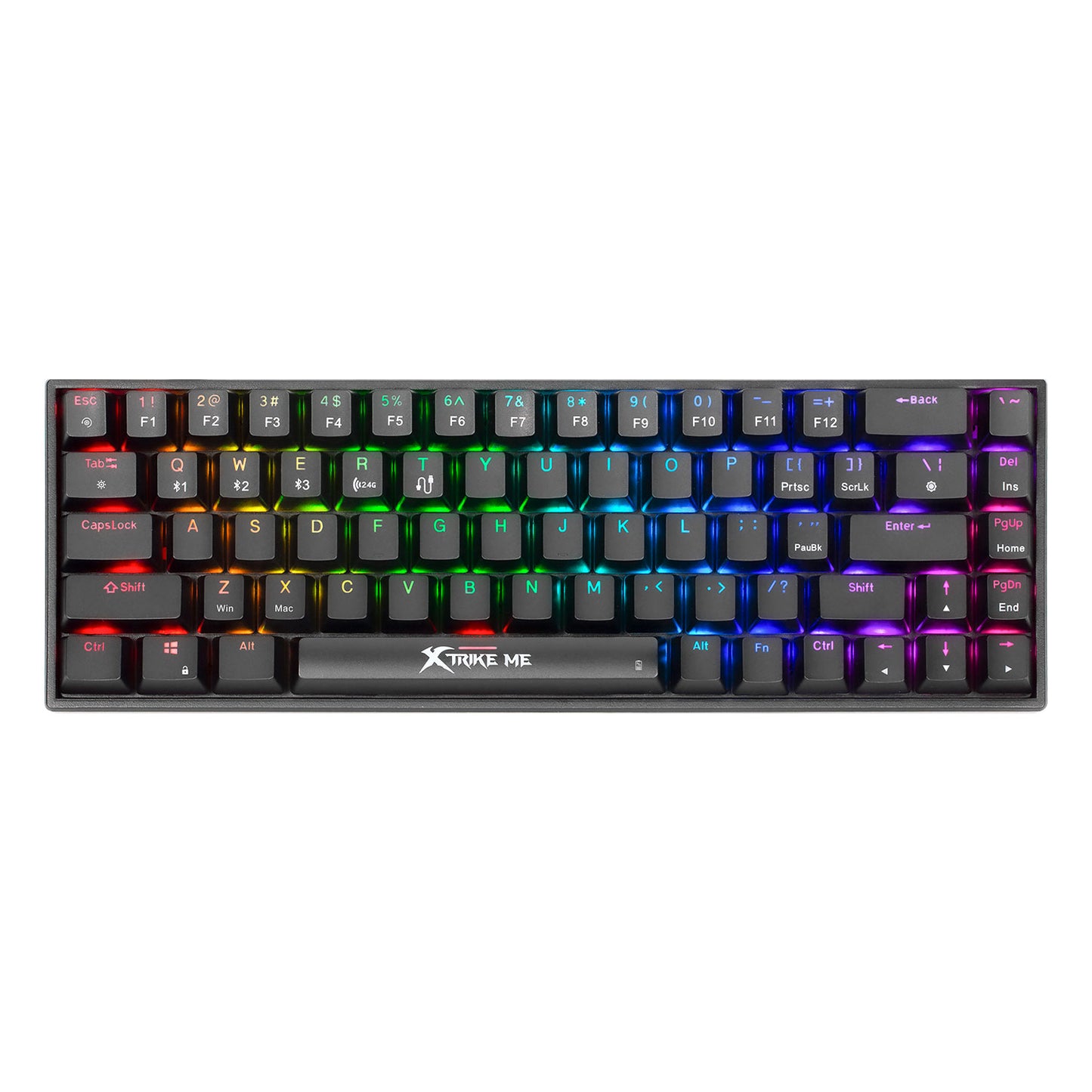 XTRIKE ME GK-994W RGB 68 KEY BT 2.4GHZ WIRELESS GAMING KEYBOARD BLACK